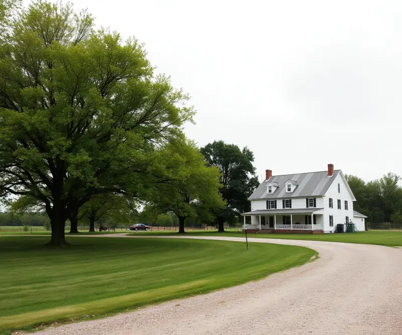 Rural Champaign County Ohio property with an open yard where a residential septic system would be installed
